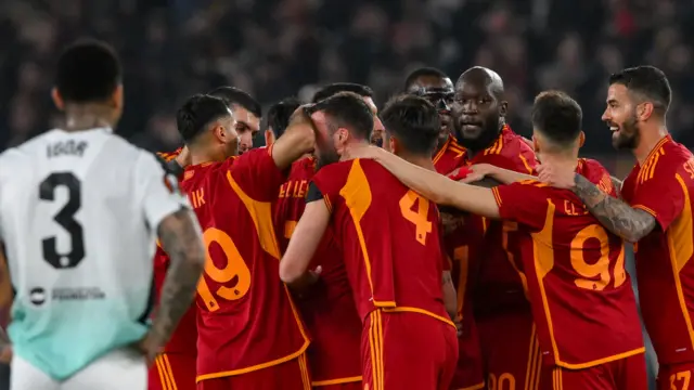 Brighton's Igor watches Roma celebrate