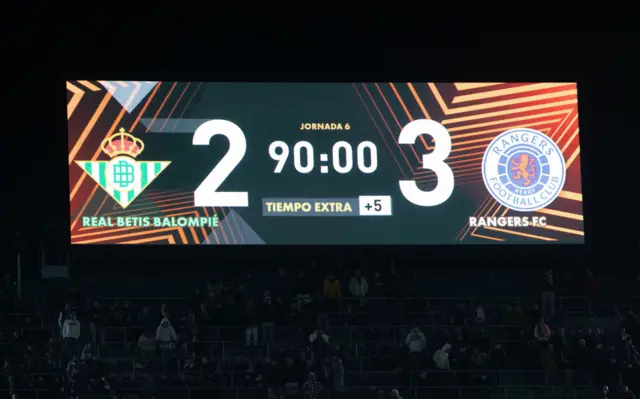 Real Betis scoreboard