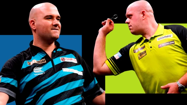 Split image of Rob Cross and Michael van Gerwen