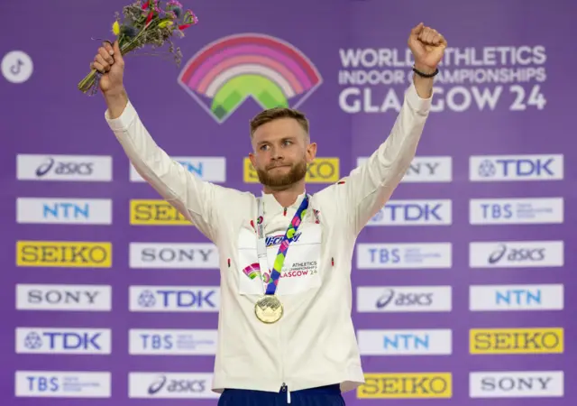 Josh Kerr won gold at the World Indoor Athletics Championships