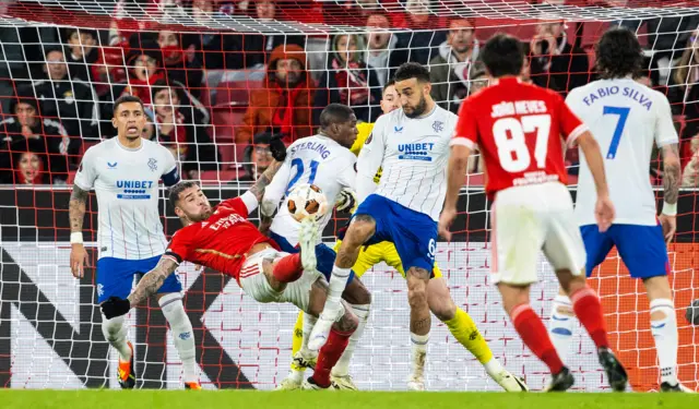 Otamendi attempts an overhead kick