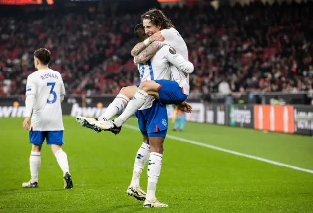 Dujon Sterling and Fabio Silva celebrate