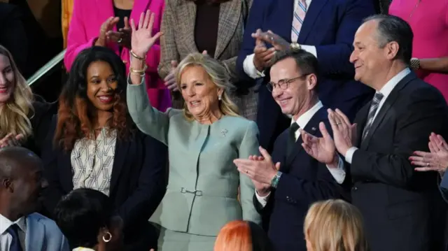 Jill Biden waving