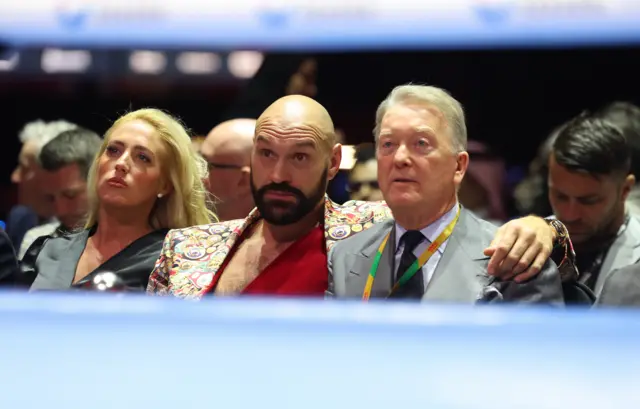 Tyson Fury and Frank Warren at ringside