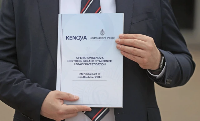 The front cover of the Operation Kenova Interim Report into Stakeknife, the British Army's top agent inside the IRA in Northern Ireland during the Troubles