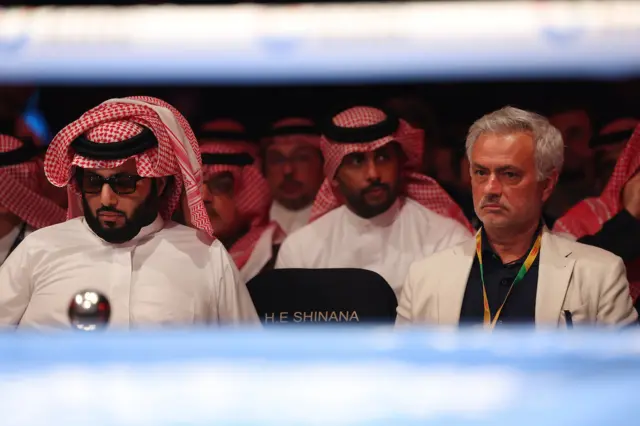 ose Mourinho with Chairman of General Authority for Entertainment Turki Alalashikh