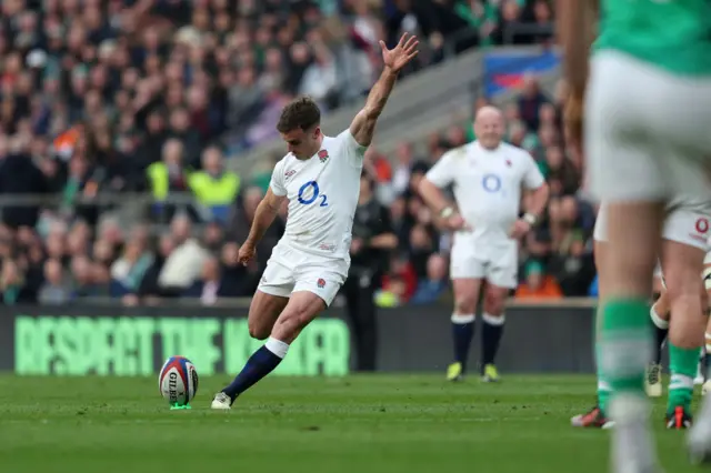 George Ford kicking a penalty