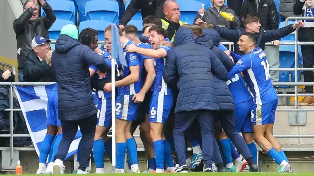 Cardiff celebrate scoring