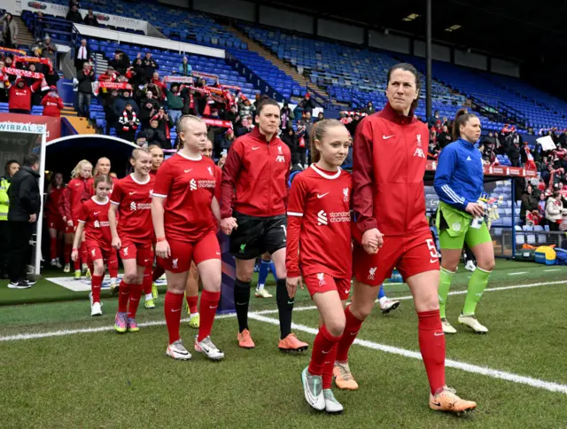 Niamh Fahey leads Liverpool out