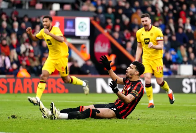 Dominic Solanke misses from the penalty spot