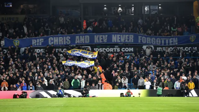 Leeds United tribute banner at Elland Road