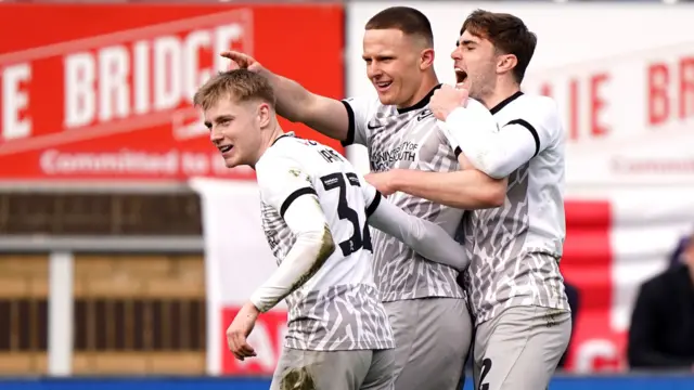 Portsmouth celebrate a goal