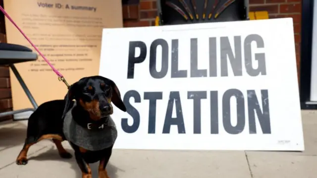 Polling station sign