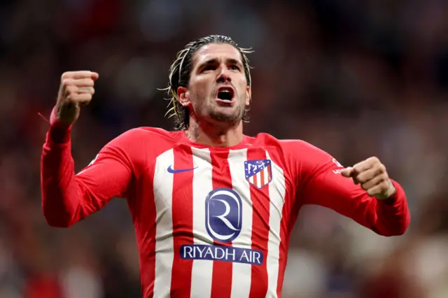 Atletico Madrid midfielder Rodrigo De Paul celebrating