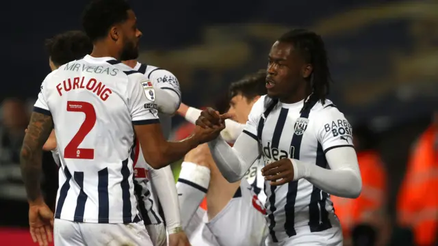 West Brom celebrate scoring