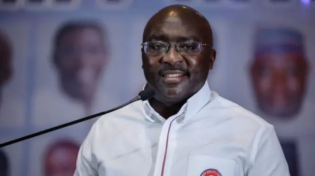 Mahamudu Bawumia, Vice President of Ghana and presidential candidate for Ghana's New Patriotic Party (NPP), delivers a speech during the NPP International Conference in Sandton, Johannesburg, on March 23, 2024.