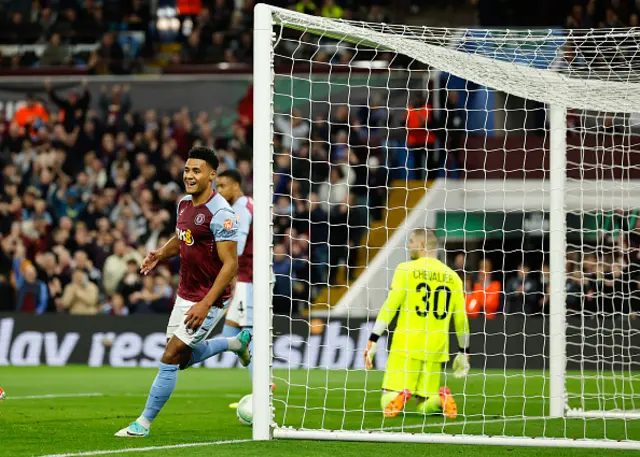 Ollie Watkins celebrates after scoring