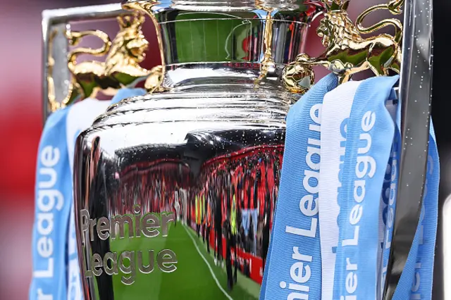 Premier League trophy standing alone close-up image