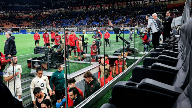 Pitchside seats next to the tunnel in the San Siro