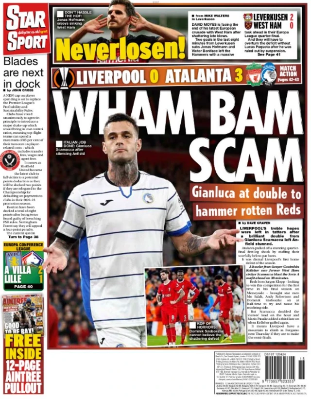 Back page of the Daily Star on 12 April 2024