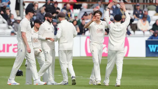 George Garrett takes a wicket for Kent