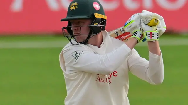 Lyndon James batting for Notts