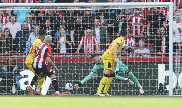 Oliver Arblaster's defelction takes it past the goalkeeper