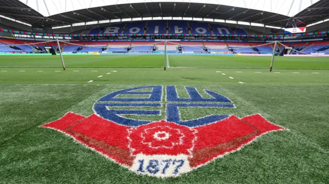 Bolton Wanderers crest at stadium