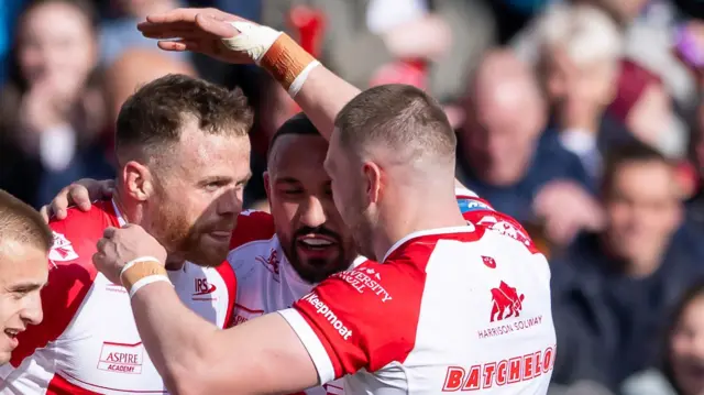 Joe Burgess celebrates for Hull KR