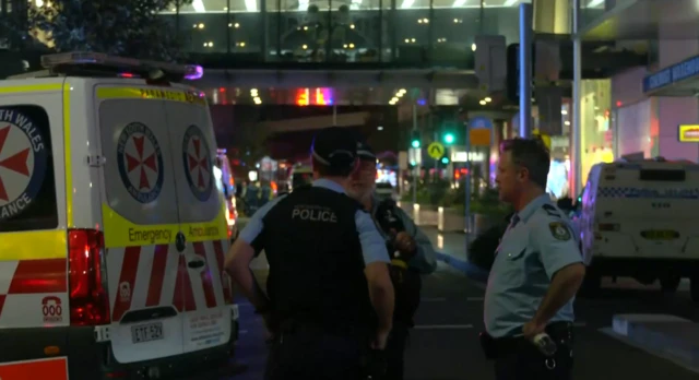 Police outside shopping centre