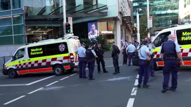 Police outside shopping centre in Bondi Junction