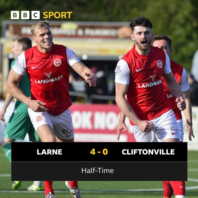 Half time Larne v Cliftonville