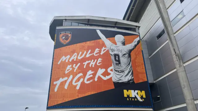 Sign at Hull City's MKM Stadium