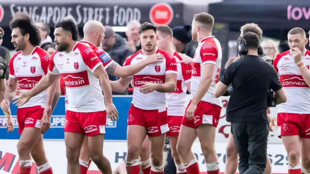 Hull KR celebrate v Leigh