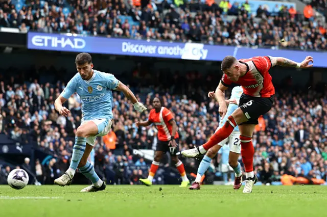 Ross Barkley of Luton Town scores his team's first goal