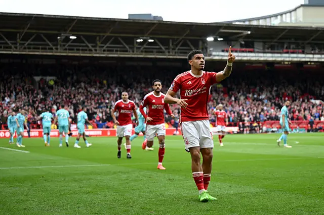 Morgan Gibbs-White of Nottingham Forest celebrates