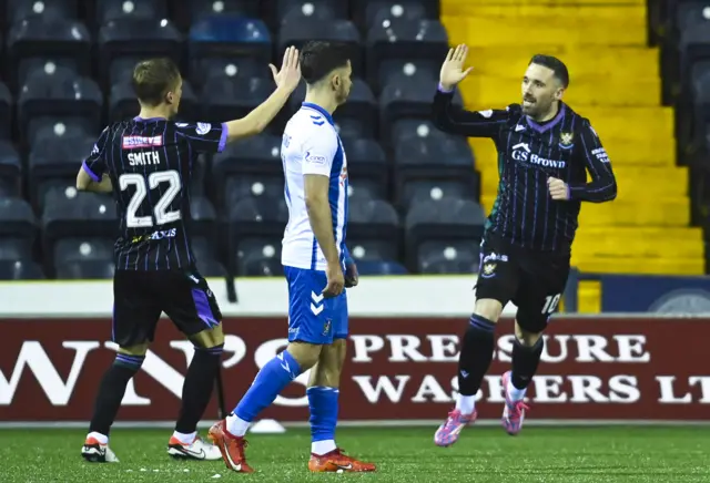 Nicky Clark (right) scored twice inside the first seven minutes when St Johnstone beat Kilmarnock on 1 November