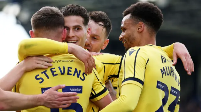 Oxford celebrate Ruben Rodrigues' second goal