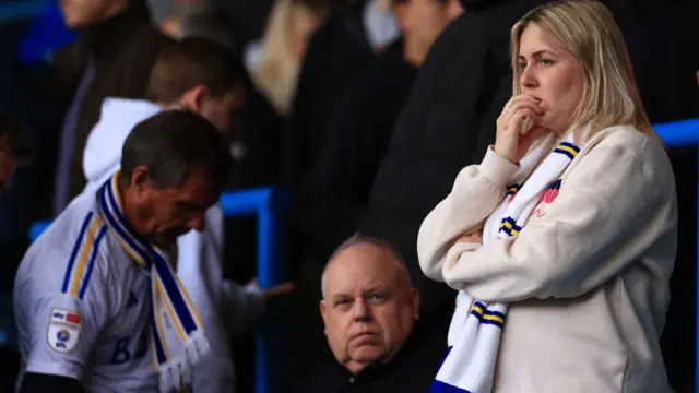 Dejected Leeds fans