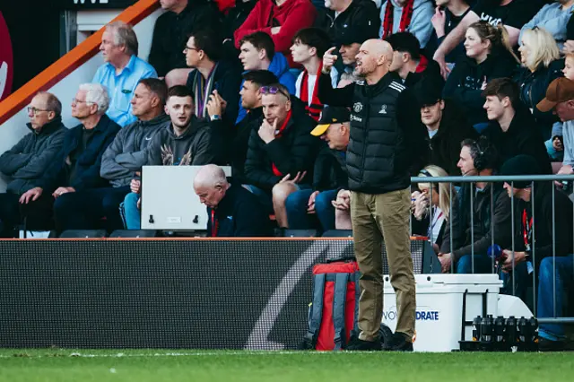 Manager Erik ten Hag of Manchester United watches from the touchline