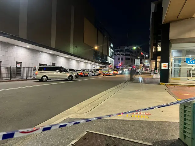 Police cars at the scene in Bondi Junction