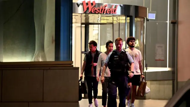 Police leave the Westfield shopping centre