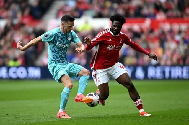 Pablo Sarabia of Wolverhampton Wanderers is challenged by Ola Aina