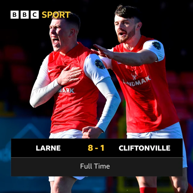 Larne v Cliftonville Full Time