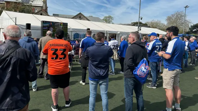 Ipswich fans watch Leeds v Blackburn