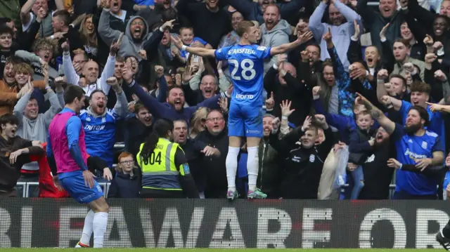 Jay Stansfield celebrates