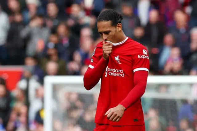 Virgil van Dijk looks dejected