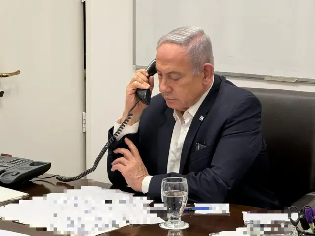 Netanyahu on the phone