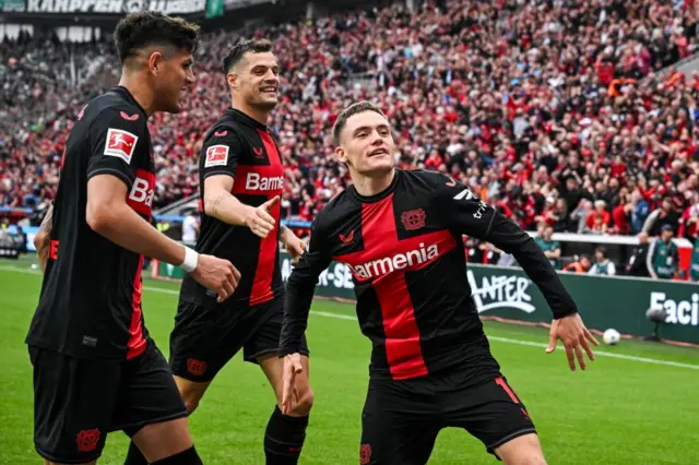 Leverkusen celebrate