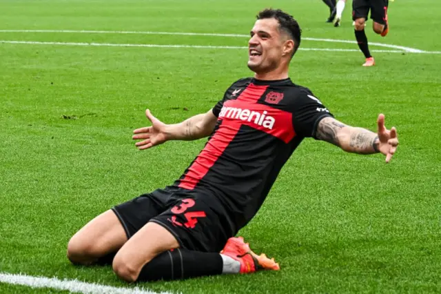 Granit Xhaka celebrates